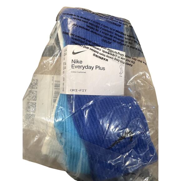 NEW Nike Dri-FIT Everyday Plus Cushion Crew Socks 3 Pack Blue Size L SX6888-963 - Picture 8 of 8
